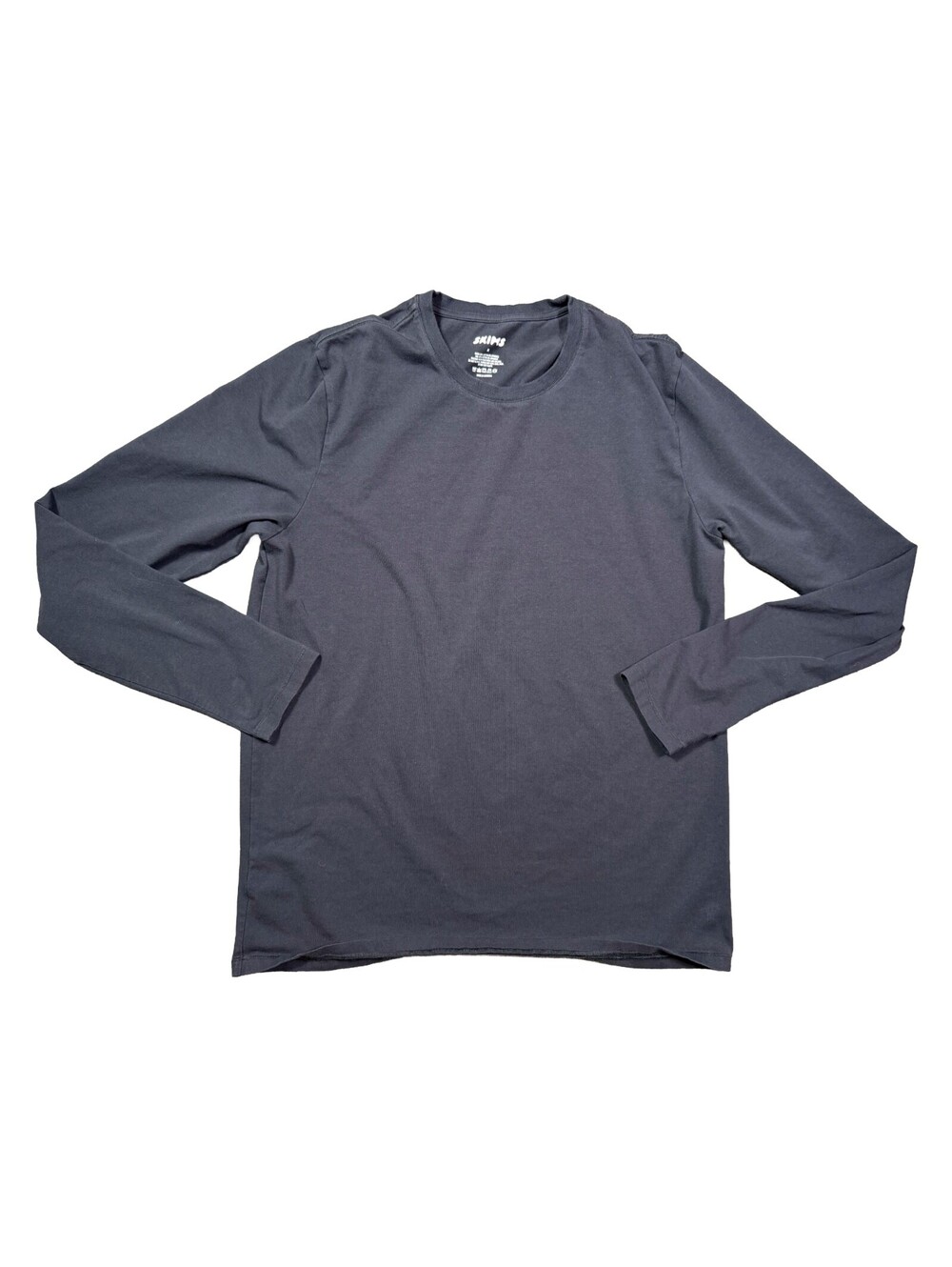 SKIMS Womens M Black Long Sleeve Tee Stretch Cotton Crew Neck Oversize Basic Top